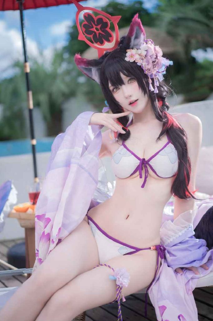 阿包也是兔娘 NO.107 蔚蓝档案 狐坂若藻 水着 [32P-187MB]